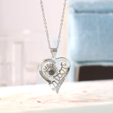 Personalisierte 925 Silber Foto Projektionskette – Herz & Sonnenblume Mama Geschenk