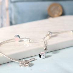 LUVIA Personalisierbares Foto-Projektionsarmband aus 925 Silber – DIY Charm Armband mit Herzanhänger & Gravur